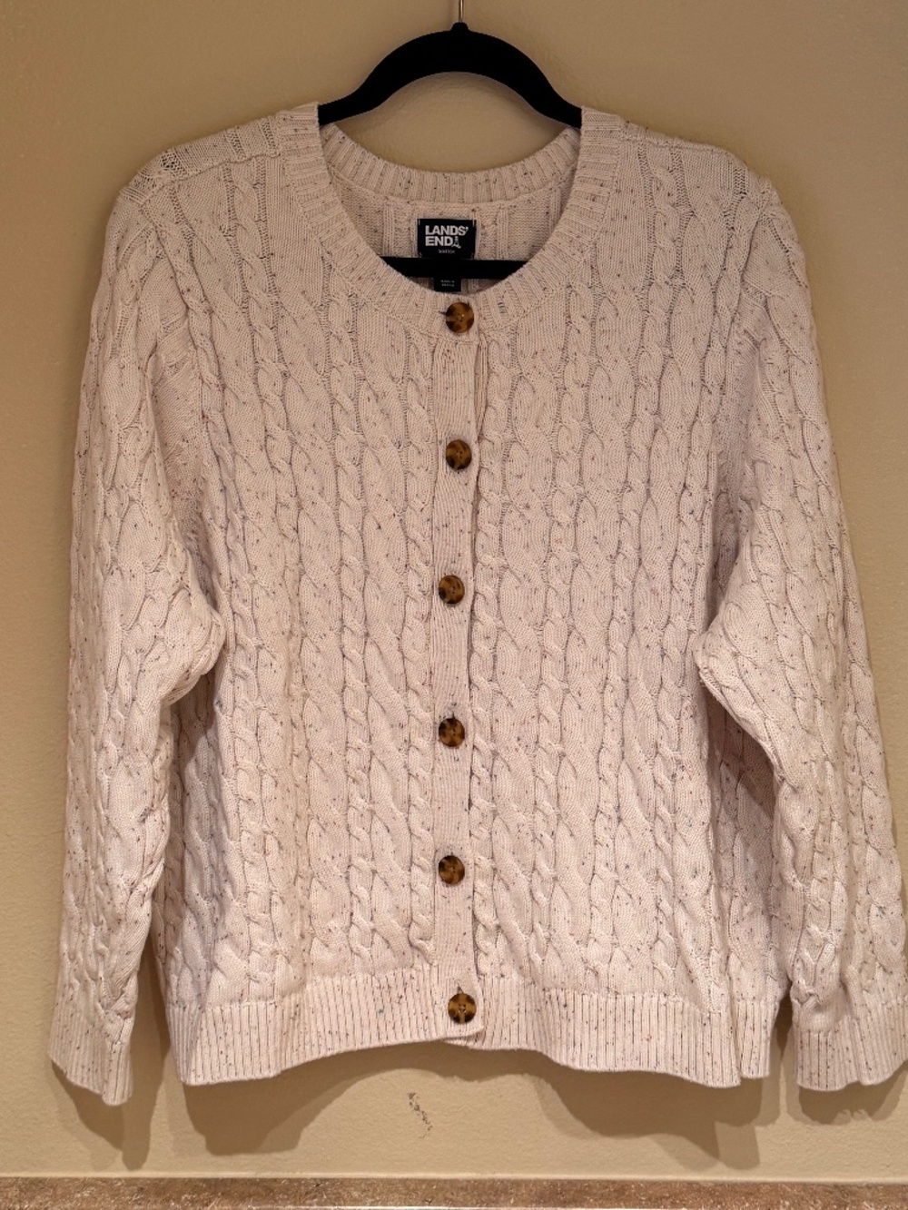 Lands End Women's Cable Knit Cotton Sweater - Plus Size - 3X
